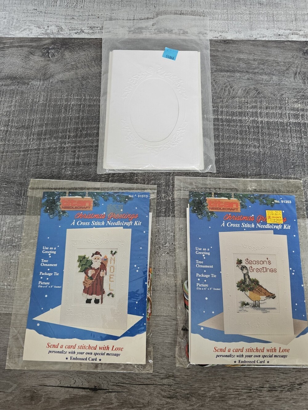 Titan Needlecraft Cross Stitch Christmas Card Picture Kits Set 3 VTG 1988 121c